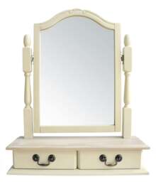 Rackhams Juliette Trinket Mirror, Wooden Dressing Table Mirror with Drawers - White - thumbnail 4