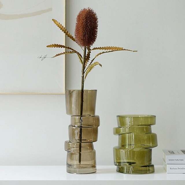 Rackhams A Set Of Two Costa Glass Vases, Decorations - Yellow - image 1