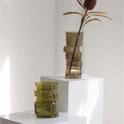 Rackhams A Set Of Two Costa Glass Vases, Decorations - Yellow - thumbnail 2