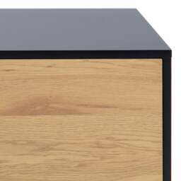 Rackhams Seaford TV Unit 2 Doors 1 Drawer in Black & Oak - 1 - thumbnail 6
