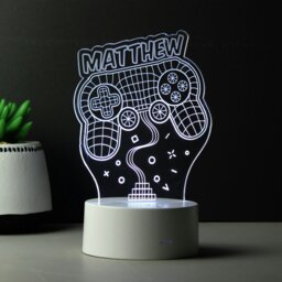 Rackhams Personalised Name Gaming LED Colour Changing Night Light - thumbnail 2