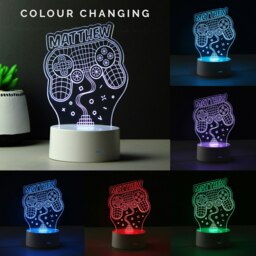 Rackhams Personalised Name Gaming LED Colour Changing Night Light - thumbnail 4