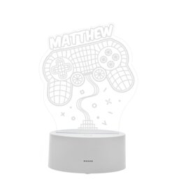 Rackhams Personalised Name Gaming LED Colour Changing Night Light - thumbnail 1
