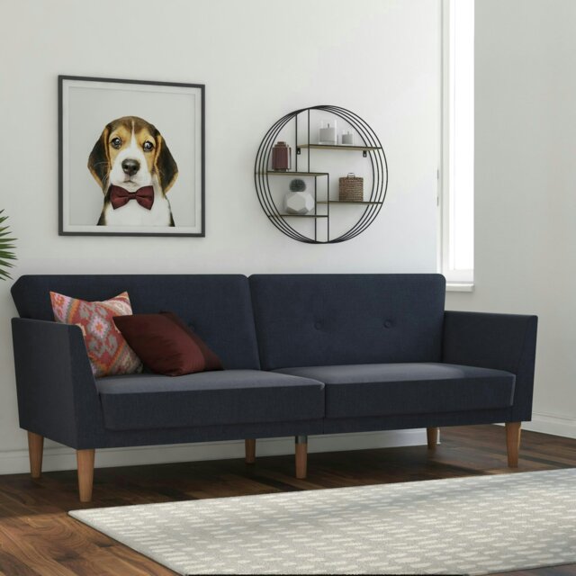 Rackhams Regal 3-Seater Sofa Bed in Blue Fabric - Blue - image 1