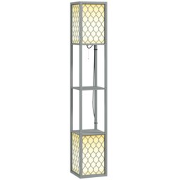 Rackhams 2 Light Modern Floor Lamp with Shelves for Living Room - thumbnail 2