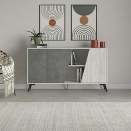 Rackhams Fiona Console Sideboard Display Unit 150 - Oak,Retro Grey - thumbnail 6