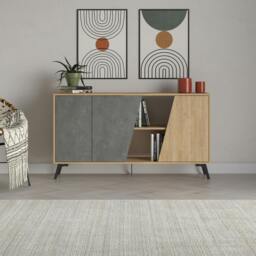 Rackhams Fiona Console Sideboard Display Unit 150 - Oak,Retro Grey