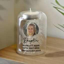 Rackhams Personalised Photo Upload Memorial Feather Tealight Holder - thumbnail 4