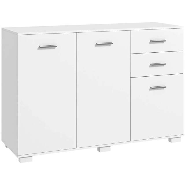 Rackhams Sideboard, Modern Storage Cabinet with 2 Drawers, 3 Doors and Adjustable Shelves, Kitchen Cabinet for Living Room, Dining Room, White - image 1