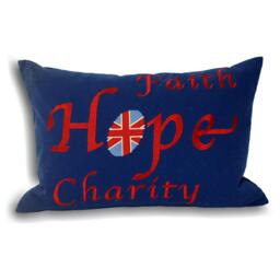 Rackhams Faith Cushion Cover - Navy - 35x50cm - Navy - 100% Cotton