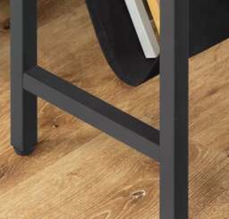Rackhams Rustic Brown Narrow Side Table – Small Bedside End Table with Metal Frame for Bedroom or Living Room - thumbnail 5