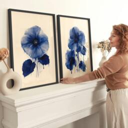 Rackhams Wall Art For Hallways - Set of 2 Botanical Wall art Prints - A3 11.69 x 16.54 in / 29.7 x 42 cm - Satin Photo paper 280 gsm - White Frame - thumbnail 2