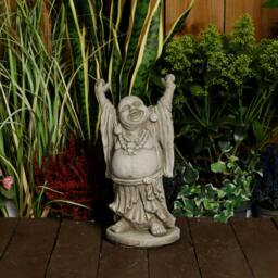 Rackhams Happy Buddha Hand Up Small Statue Garden Ornament - thumbnail 1