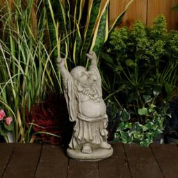 Rackhams Happy Buddha Hand Up Small Statue Garden Ornament - thumbnail 4