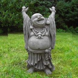 Rackhams Happy Buddha Hand Up Small Statue Garden Ornament - thumbnail 2