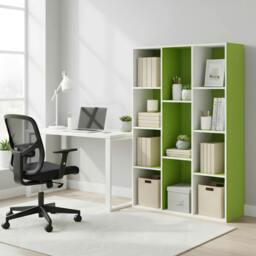 Rackhams 11-Cube Reversible Open Shelf Bookcase, White/Green 11107WH/GR - Premium Home Interior Decoration - thumbnail 6