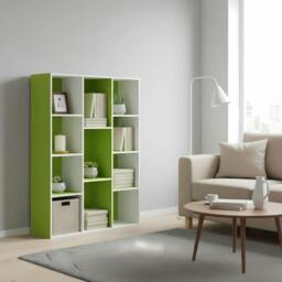 Rackhams 11-Cube Reversible Open Shelf Bookcase, White/Green 11107WH/GR - Premium Home Interior Decoration - thumbnail 5