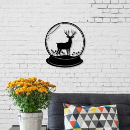 Rackhams Modern Metal Wall Art Deer Theme Home Ornament Decorative Minimalist Design Hanging Wall Sculpture, Black - Metal - Black - thumbnail 2