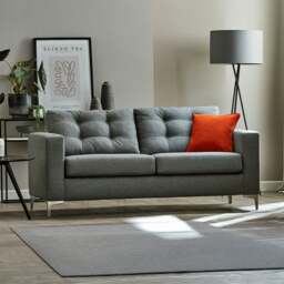 Rackhams Hackney Fabric 3 Seater Sofa - Sapphire Blue - thumbnail 2
