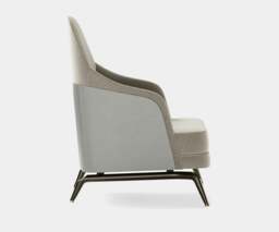 Rackhams Aster Summers Armchair - Modern Design with Oak Wood and Brass Accents - thumbnail 3