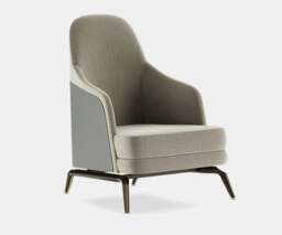 Rackhams Aster Summers Armchair - Modern Design with Oak Wood and Brass Accents - thumbnail 1