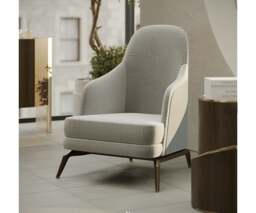 Rackhams Aster Summers Armchair - Modern Design with Oak Wood and Brass Accents - thumbnail 5