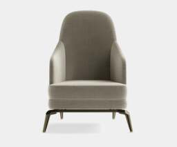 Rackhams Aster Summers Armchair - Modern Design with Oak Wood and Brass Accents - thumbnail 2