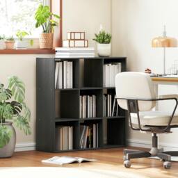 Rackhams 9 Cube Storage Unit Cabinet Bookcase Display Shelves, Black - Black - thumbnail 1
