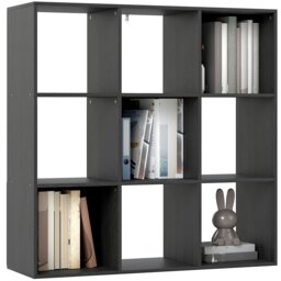 Rackhams 9 Cube Storage Unit Cabinet Bookcase Display Shelves, Black - Black - thumbnail 2