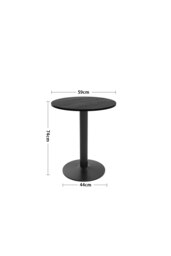 Rackhams 5pcs Round Table and 4 Chairs Set Bistro Dining Set Furniture - Black - thumbnail 6
