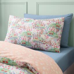 Rackhams Meadow Bunnies Reversible Cotton Duvet Cover Set Blue - Double - Blue - thumbnail 3