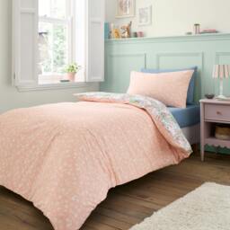 Rackhams Meadow Bunnies Reversible Cotton Duvet Cover Set Blue - Double - Blue - thumbnail 2