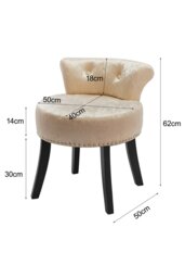 Rackhams Luxury Ice Velvet Champagne Upholstery Dressing Stool - Beige - thumbnail 3