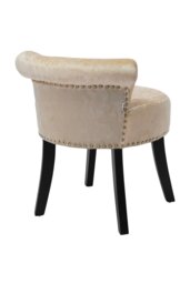 Rackhams Luxury Ice Velvet Champagne Upholstery Dressing Stool - Beige - thumbnail 5