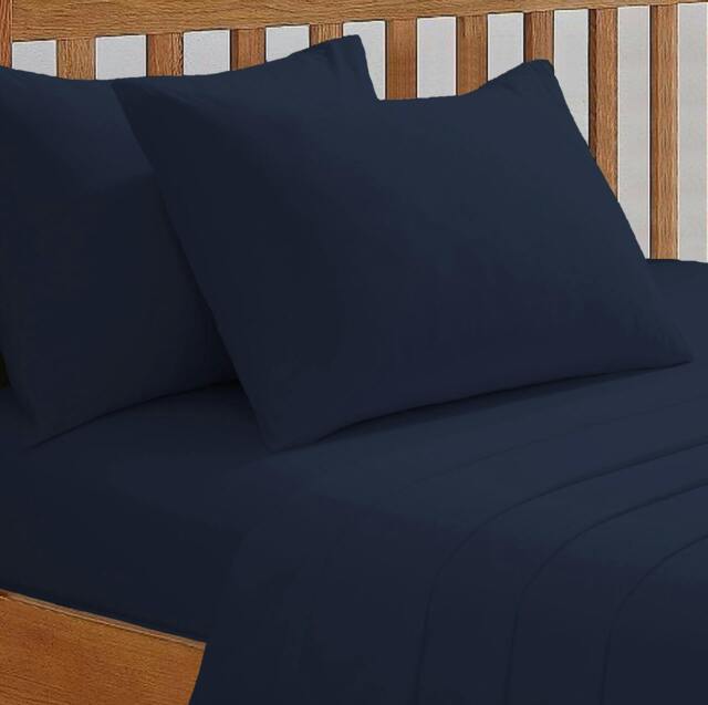 Rackhams 32cm Deep Deluxe Fitted Sheet - Navy - Super King (182cm x 190cm + 32cm) - image 1