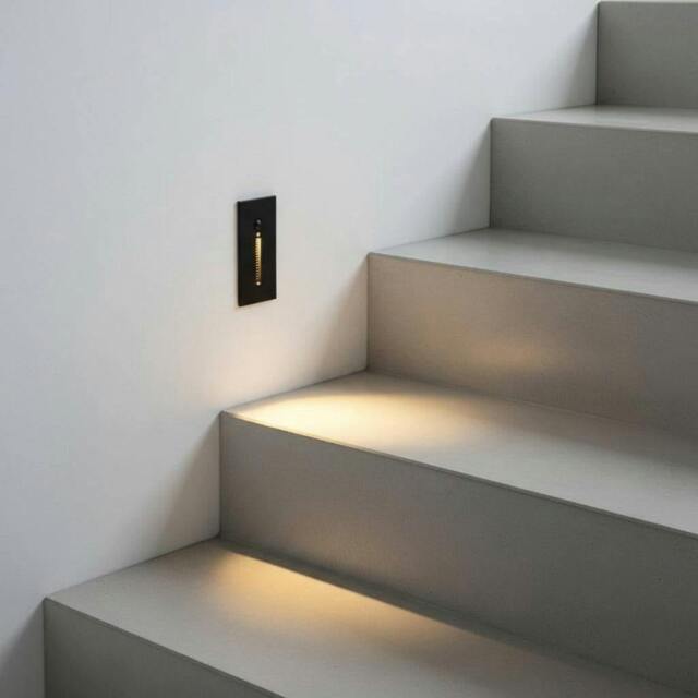 Rackhams 3 Watt Black Recessed Interior Sensor Light For The Stairs - image 1