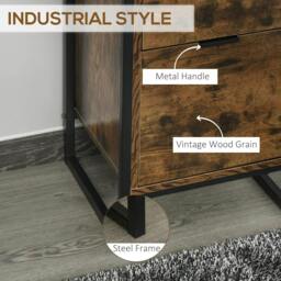 Rackhams Bedroom Chest of Drawers, Industrial 3-Drawer Dresser, Storage Drawers Unit with Metal Frame for Living Room, Rustic Brown - thumbnail 6