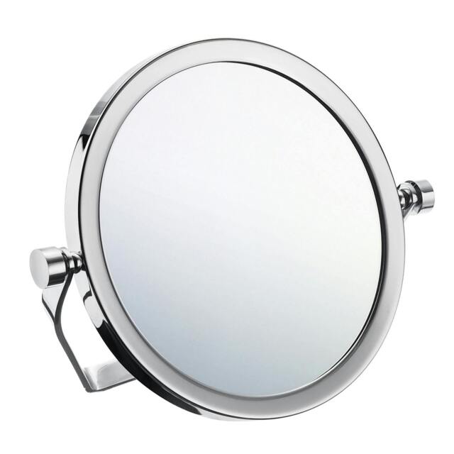 Rackhams Freestanding Double Sided Travel Mirror with Swivel Stand, Protective Travel Case, 5x Magnification for Makeup or Shaving - image 1