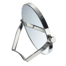 Rackhams Freestanding Double Sided Travel Mirror with Swivel Stand, Protective Travel Case, 5x Magnification for Makeup or Shaving - thumbnail 2