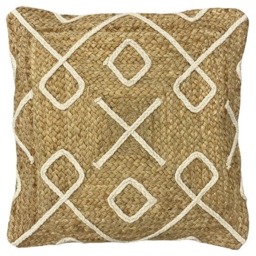Rackhams Roolu Jute Braided Cushion Cover - Natural - One Size - Natural - 100% Mixed
