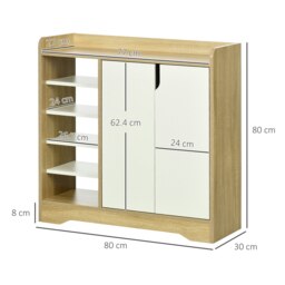 Rackhams Shoe Cabinet Shoe Storage Organizer with Five Open Shelves, Natural - Natural wood finish - thumbnail 5
