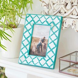 "Rackhams 6"" x 4"" Kajol Teal Green Mother of Pearl Photo Frame - 6"" x 4"" - Wood"