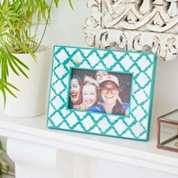 "Rackhams 6"" x 4"" Kajol Teal Green Mother of Pearl Photo Frame - 6"" x 4"" - Wood" - thumbnail 3