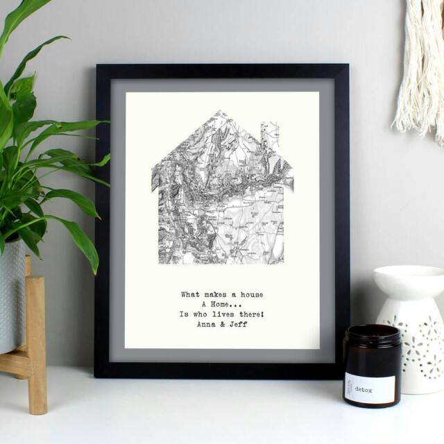 Rackhams Personalised House Framed Print - Black - image 1