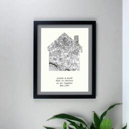 Rackhams Personalised House Framed Print - Black - thumbnail 2