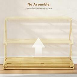 Rackhams Palu Natural Bamboo 3 Tier Folding Shoe Rack - thumbnail 4
