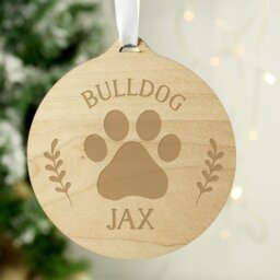 Rackhams Personalised Dog Breed Round Wooden Bauble - thumbnail 4