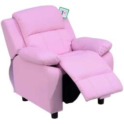 Rackhams Kids Sofa Armchair Toddler Recliner Children's Chair Lounger Games Chair PU Leather w/ Storage (Pink) - thumbnail 1