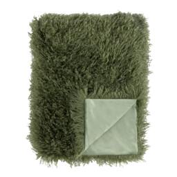 Rackhams Rowan Faux Fur Throw - Khaki Green - 130cm x 175cm - Khaki Green - 100% Polyester