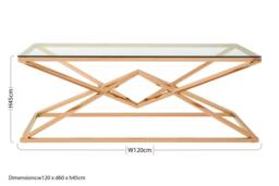 Rackhams Allure Corseted Rose Gold Coffee Table - thumbnail 4